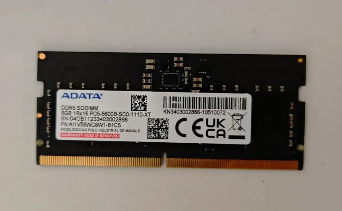 Memória RAM Notebook DDR5 - 8GB Adata - PC5-5600B-SC0-1110-XT CL46