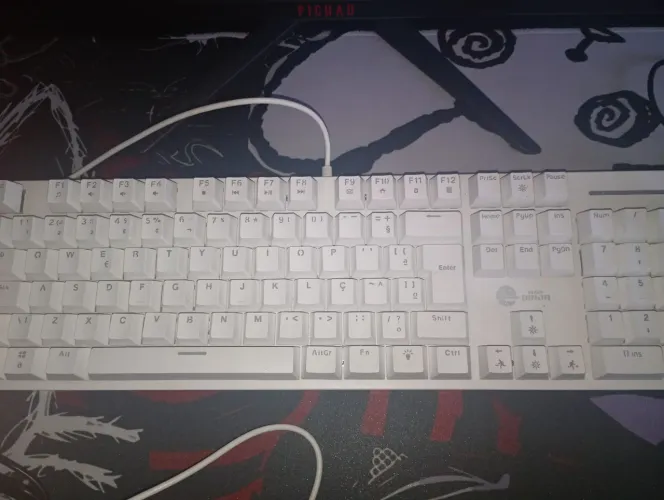 Teclado branco mecânico 100% gamer ninja