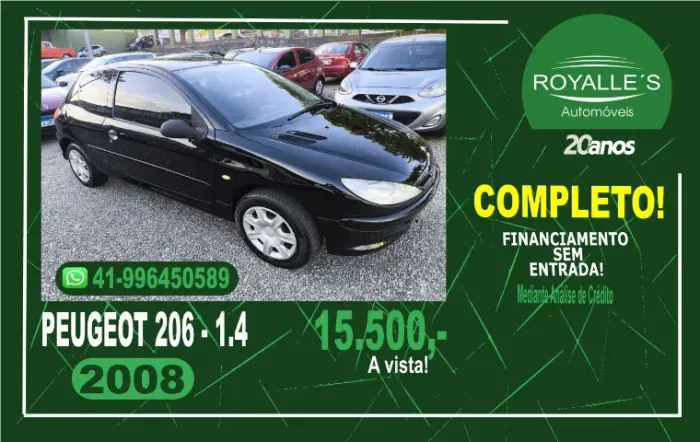 Peugeot 206 Sensation 1.4 Flex 8V 3P 2008