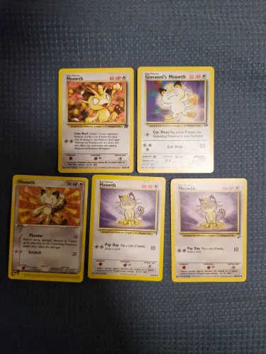 Cartas pokémon Meowth antigas