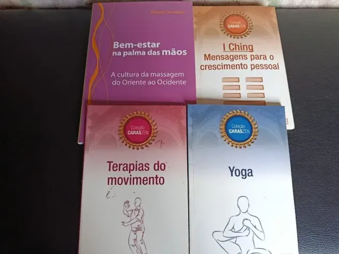 4 livros: Bem-estar na palma das mãos, Yoga, terapias do movimento, I Ching Mensagens p/..