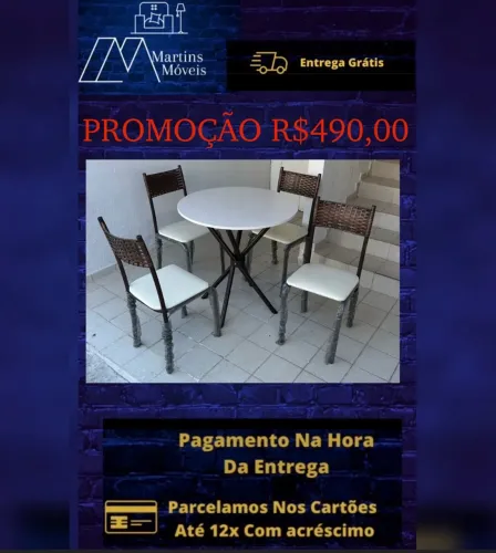 GRANDE PROMOÇÃO CONJUNTO MESA REDONDA ENTREGA GRATIS ACEITA CARTÃO