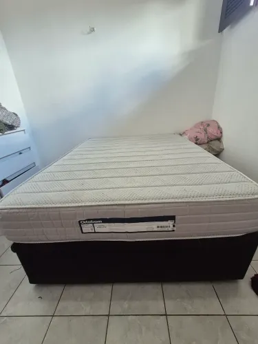 CONJUNTO CAMA CASAL COM BASE BAU ORTOBOM