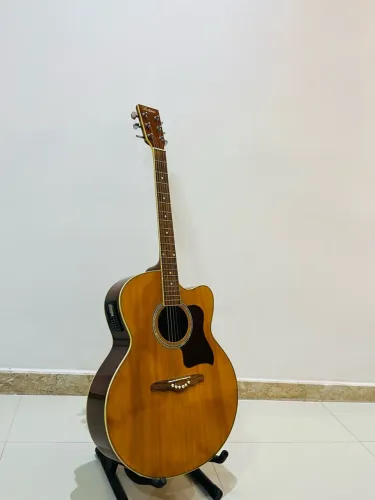 Violão Hofma Mini Jumbo Elétrico Hmf 249 Natural Cutway