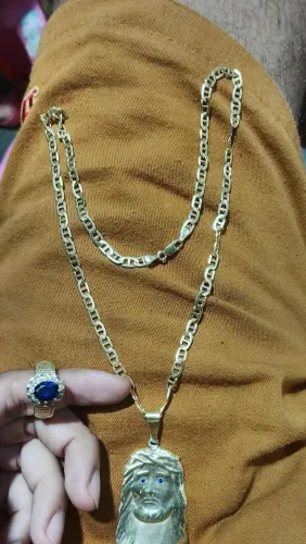 Cordão de prata e dedeira 