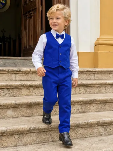 Conjunto social infantil azul royal