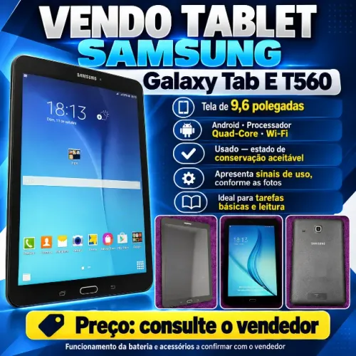 Tablet Samsung Galaxy Tab E T560 Android Quad-core Tela 9.6