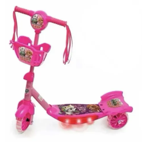 Patinete De Meninos Meninas Patinete Infantil Pata Musical 3 Rodas Cesta E Luzes Até 35kg