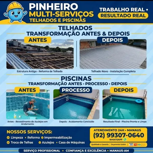 Telhados e Piscinas Manutenção e Reformas / Encanador 24 horas