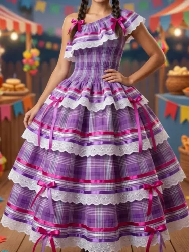 Vestido junino (Tamanho G/GG)