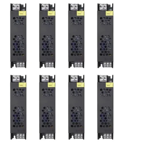 Kit com 8 Fontes Chaveada 12V 10A 120W Capa Preta Bivolt Para CFTV Fita LED