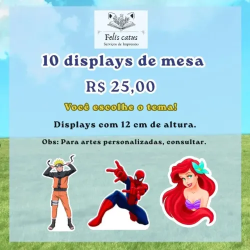 Kit 10 displays de mesa para aniversário
