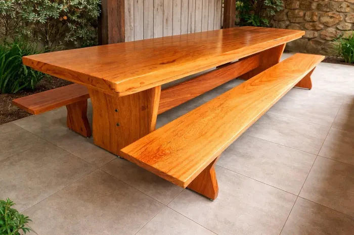 Mesa rústica de madeira 