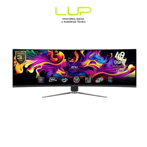 (LOJA FÍSICA) Monitor Gamer MSI 491CQP QD-OLED Curvo, 0.3ms, 144Hz
