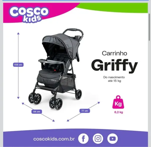 Carrinho de bebê novinho usado somente dentro de casa