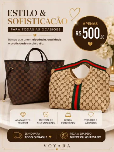 Bolsa ombro, mão, crossbody ou carteira