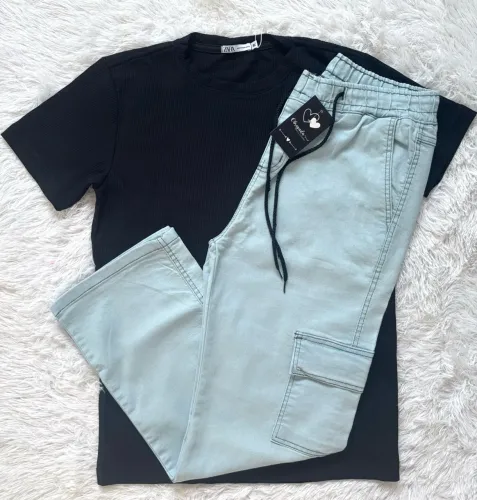 Kit Calça Cargo e Camisa Texturizada 