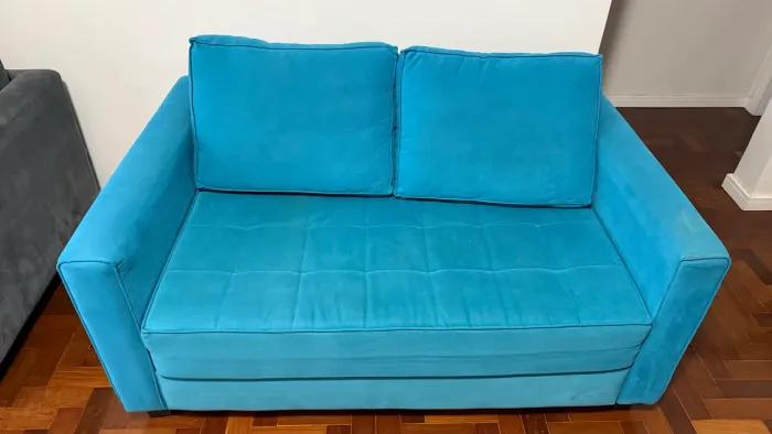 Sofá cama de casa cor azul tiffany