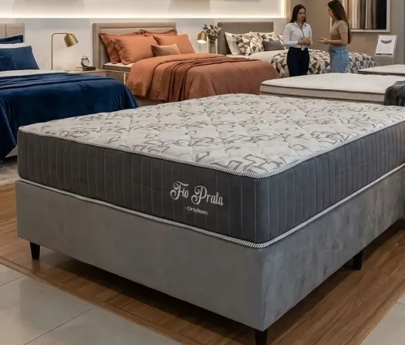 Cama casal fio prata molas ensacadas promoção