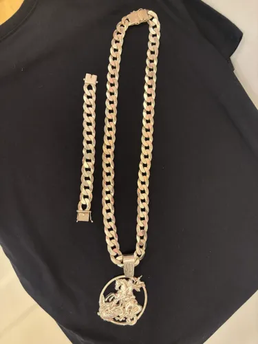 CONJUNTO PRATA 18MM + PINGENTE