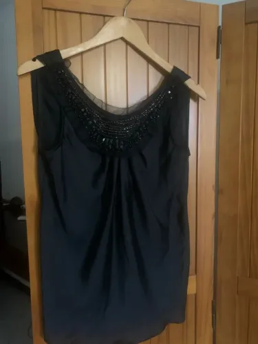 Blusa preta de seda DRESS