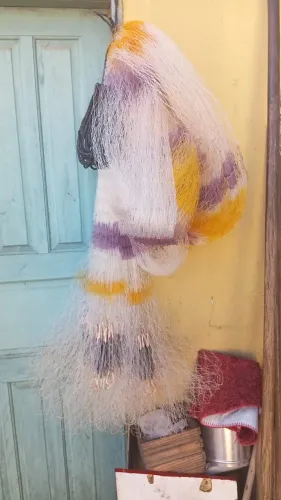 Tarrafa zerada usada apenas uma vez, Nylon Grilon 50, malha 7, 5kg, 5 metros fora o saco,