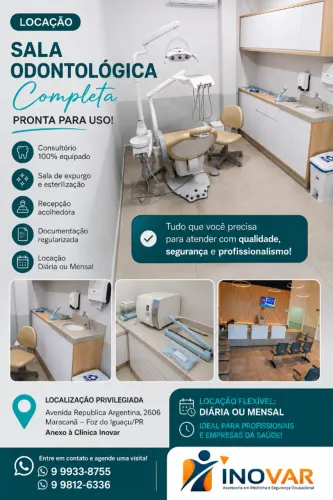 Locação de consultório odontológico completo.