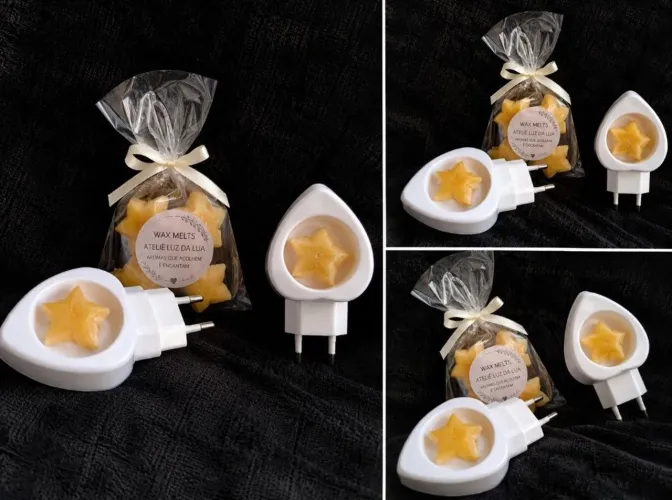 Kit difusor de tomada + wax melts estrela