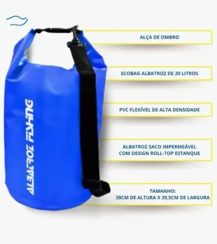 SACO ESTANQUE ALBATROZ FISHING 10L - IMPERMEÁVEL | PROTEÇÃO TOTAL PARA SEUS PERTENCES