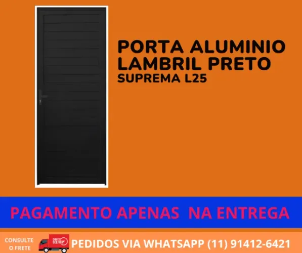 porta lambril preto premium L25 - 210x70 - pagamento na entrega