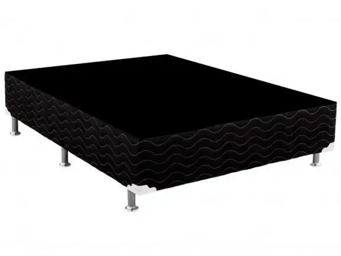 Base Box casal Suede Preto FRETE GRÁTIS