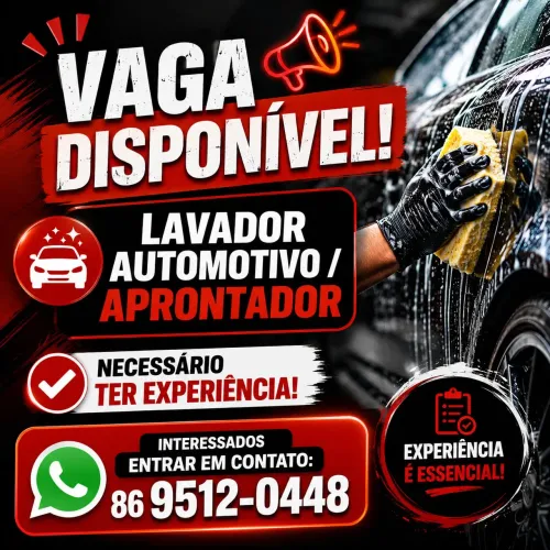 Vaga Lavador Automotivo