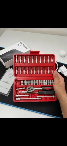 Kit Jogo de Chaves e Ferramentas Catraca Soquete 46 Peças