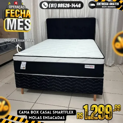 Cama Box Casal Molas Ensacadas Smart Flex
