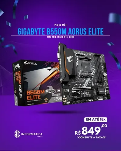 PLACA MÃE GIGABYTE B550M AORUS ELITE