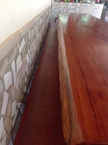 mesa de madeira argelim + bancos