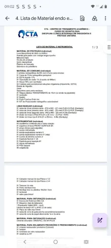 Lista de endodontia 