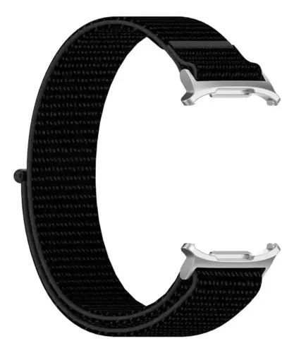 Pulseira Nylon Loop Prata Para Galaxy Watch Ultra Cor Preto