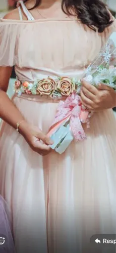 Vestido de festa rosê-juvenil