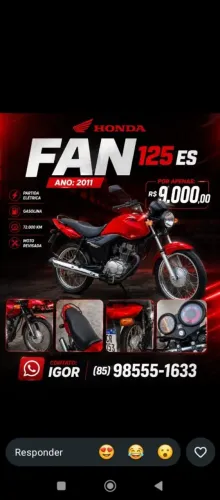 Vendo ou troco Fan 125 ES 2011