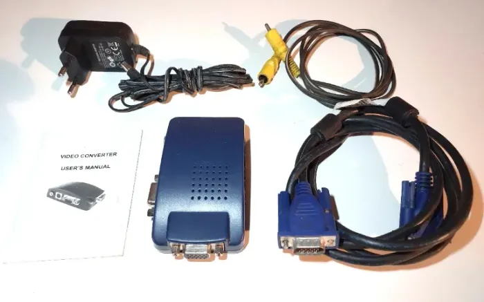 Conversor de vídeo/Vídeo converter. Entrada VGA. Saída VGA, S-VHS,RCA,PAL-M eNTSC c/Manual