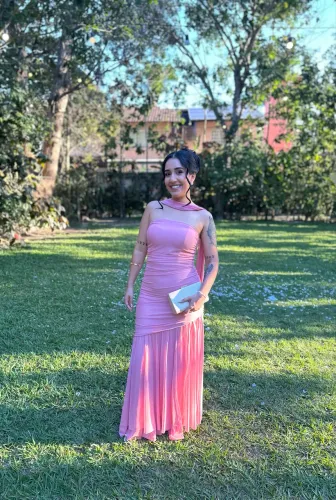 VESTIDO ROSÊ DE FESTA PARA CASAMENTO / FORMATURA 