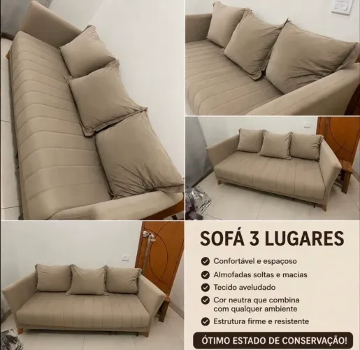 Sofá seminovo 3 lugares