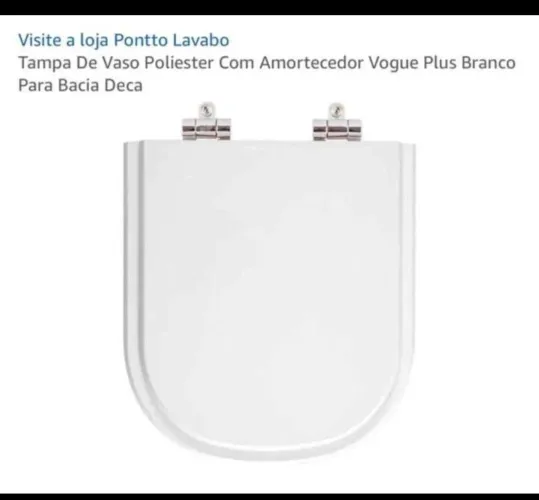 Tampa de Vaso Poliéster com Amortecedor Vogue Plus Branco