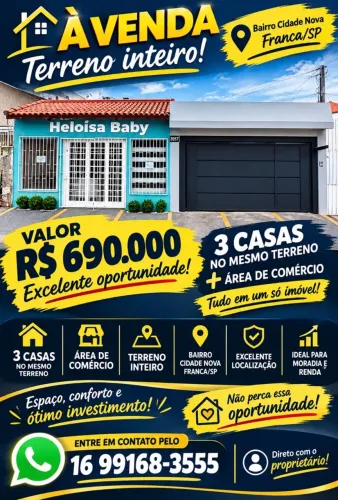 Casa a venda no bairro cidade nova em Franca SP