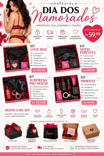 Kit dia dos namorados presentes 