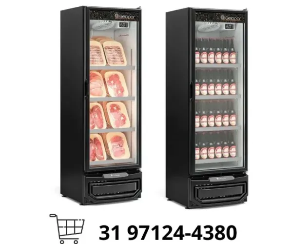 Refrigerador de Bebidas e Carnes 410L Gelopar