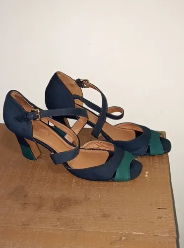 Sandália Feminina Anabella Arezzo Azul Verde 38 