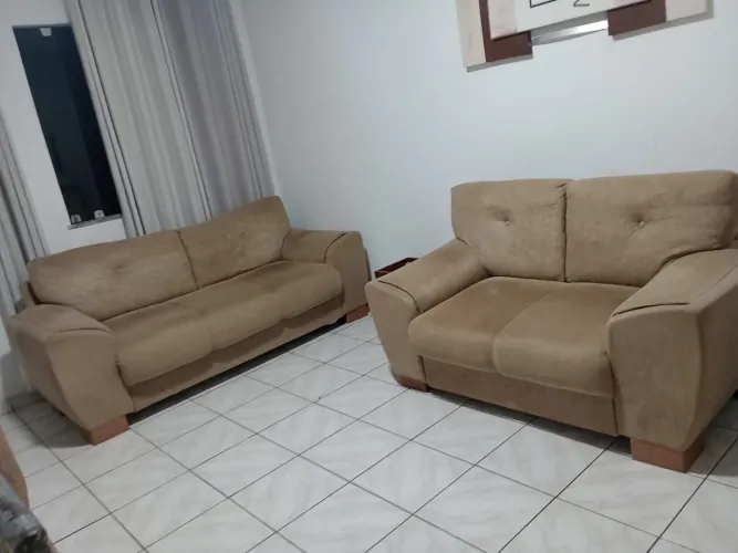 Dois Sofás, tecido Suede