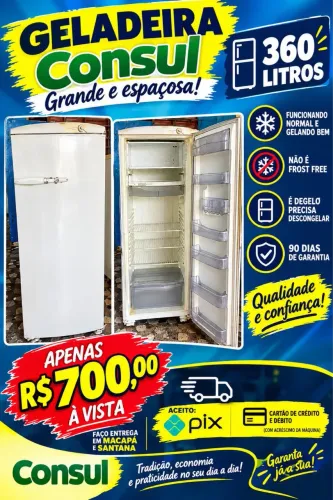 Geladeira Consul grande, gelano bem. ENTREGO